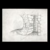 Lot # 2 - Harry Lange Auction - Hand-Drawn Millennium Falcon Corridor with Ladder Access to Gun Port