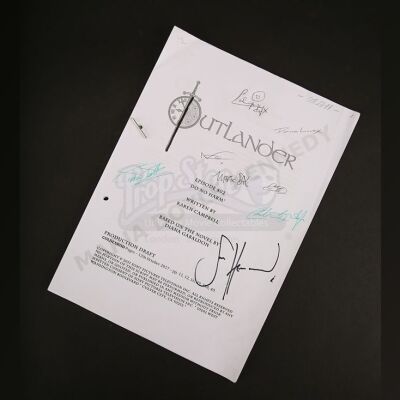 Lot # 3 - Outlander Charity Script Auction - Maria Doyle Kennedy's Cast Autographed Script - Episode 402 'Do No Harm' Goldenrod Draft