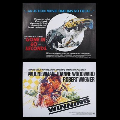Lot #6 - WINNING (1969) AND GONE IN 60 SECONDS (1974) - Two UK Quad Posters 1969 and 1974