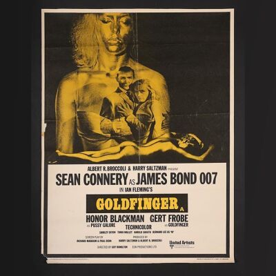 Lot #126 - JAMES BOND: GOLDFINGER (1964) - UK Double-Crown 1969 Re-Release