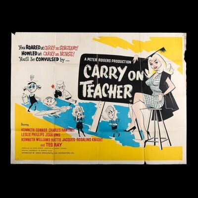 Lot #13 - CARRY ON TEACHER (1959) - UK Quad Poster 1959