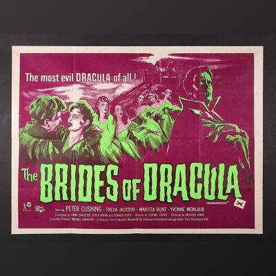 Lot #287 - THE BRIDES OF DRACULA (1960) - UK Quad Poster 1960s Re-Release