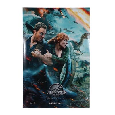 Lot #471 - JURASSIC WORLD: FALLEN KINGDOM (2018) - Cast-and-Crew Autographed Poster
