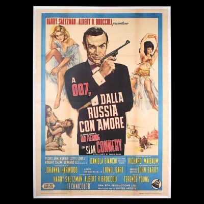 Lot #17 - FROM RUSSIA WITH LOVE (1963) - Linen-backed Italian Four-Foglio, 1964