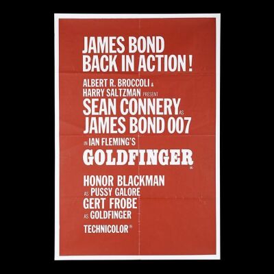 Lot #22 - GOLDFINGER (1964) - UK Double Crown Poster, c.1960's Re-Release