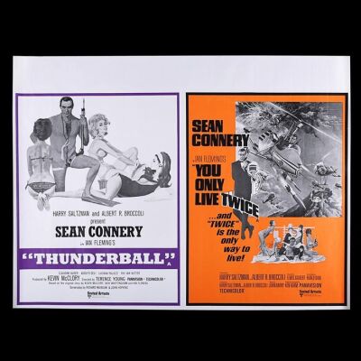 Lot #43 - THUNDERBALL (1965) / YOU ONLY LIVE TWICE (1967) - UK Quad Double-Bill Poster, 1968 Re-Release