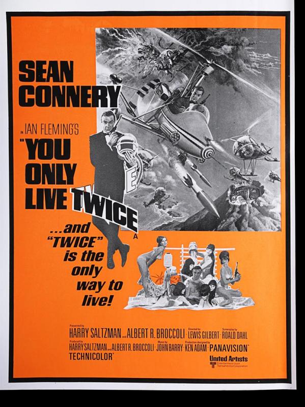 Lot 43 Thunderball 1965 You Only Live Twice 1967 Uk Quad Double Bill Poster 1968 Re Release Price Estimate 300 500