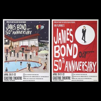 Lot #461 - VARIOUS PRODUCTIONS (1962-2012) - Two James Bond 50th Anniversary Castro Theatre X Spoke Art Posters, 2012