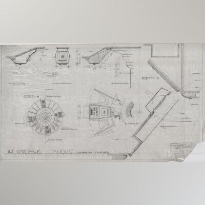 Lot # 80 - Alien & Aliens Collection Auction - Narcissus Internal Detail 'Overhead Consoles' Original Hand Drawn Production Design Artwork