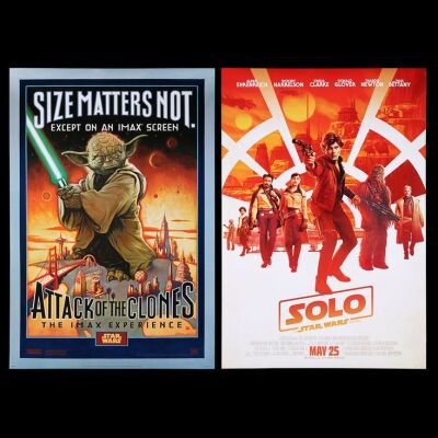 Lot #5 - STAR WARS: ATTACK OF THE CLONES (2002) AND SOLO: A STAR WARS STORY (2018) - Two Star Wars themed Posters, 2002 / 2018