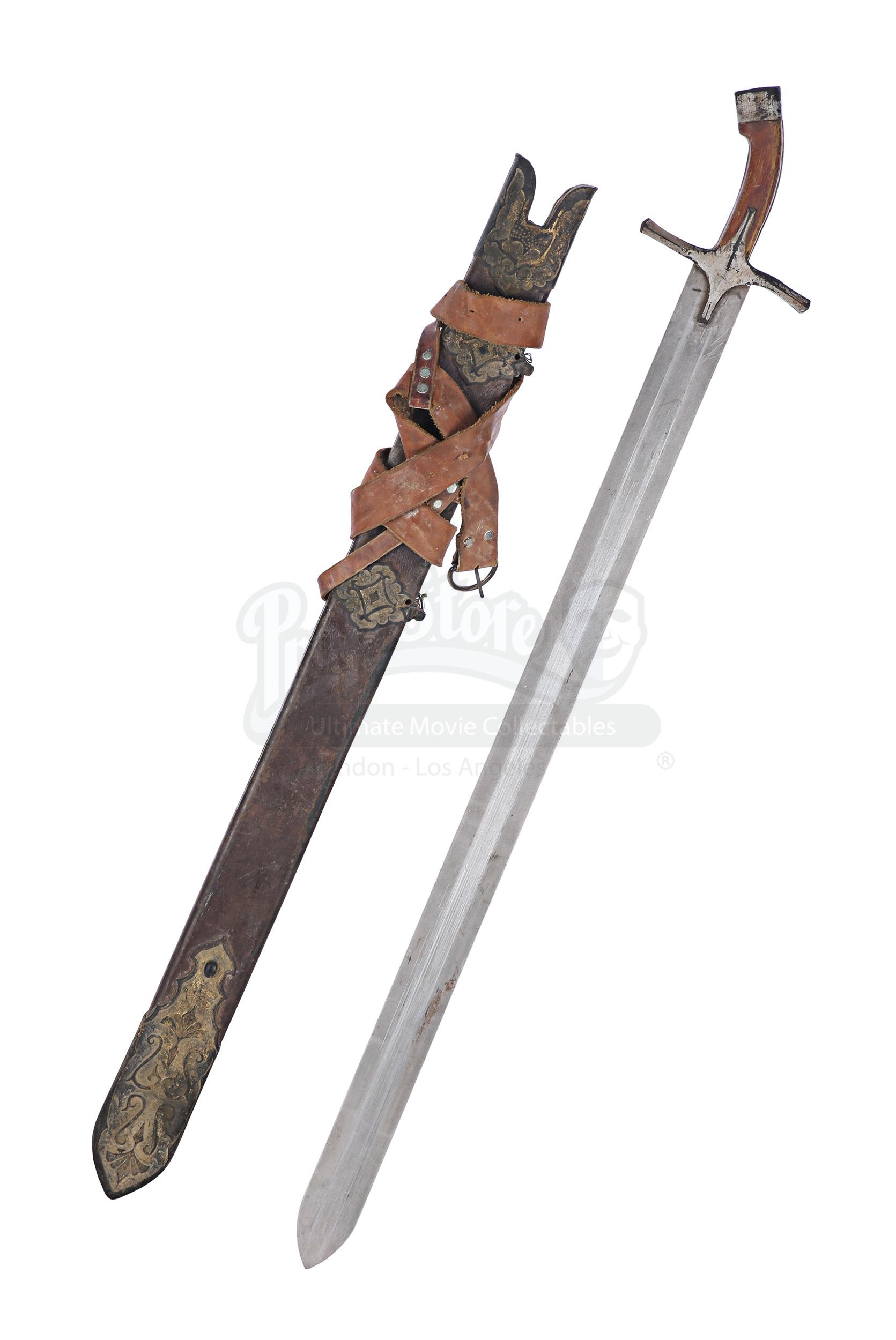 Lot #116 - Kingdom Of Heaven - Saracen Brown Handled Sword and Scabbard ...