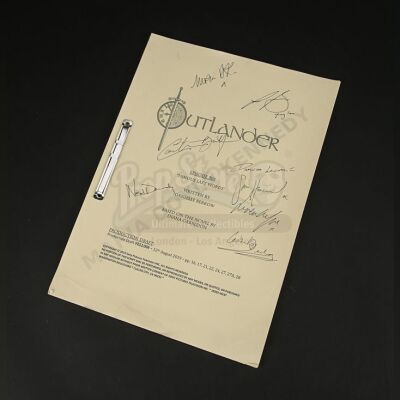 Lot #3 - Outlander Charity Script Auction - Maria Doyle Kennedy's Cast Autographed Script - Episode 508 'Famous Last Words' Yellow Draft