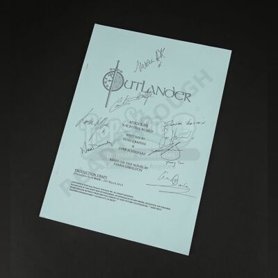 Lot #11 - Outlander Charity Script Auction - Maria Doyle Kennedy's Cast Autographed Script - Episode 502 'Joy To The World' Blue Draft