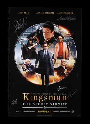 Lot #120 - KINGSMAN: THE SECRET SERVICE (2014) - Poster Autographed by Samuel L. Jackson, Taron Egerton and Others