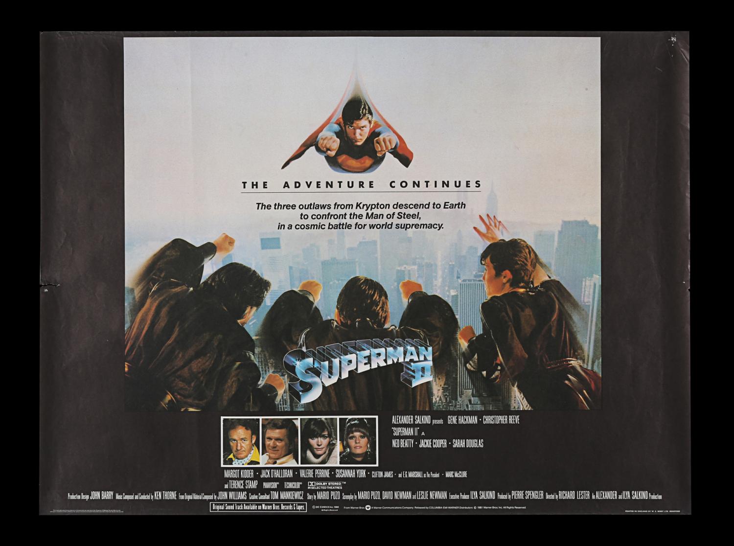 Lot #142 - SUPERMAN II (1980) , SUPERMAN III (1983) - Two UK Quads ...