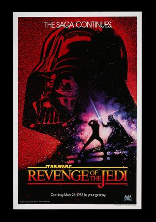 Lot #209 - STAR WARS: RETURN OF THE JEDI (1983) - Howard Kazanjian Collection: US One-Sheet Poster - Revenge of the Jedi "Dated" Teaser, 1983