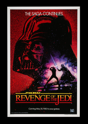 Lot #209 - STAR WARS: RETURN OF THE JEDI (1983) - Howard Kazanjian Collection: US One-Sheet Poster - Revenge of the Jedi "Dated" Teaser, 1983