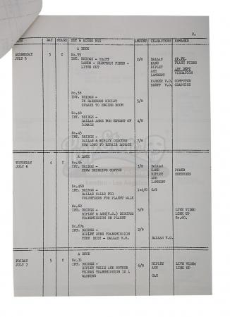 Lot #13 - ALIEN (1979) - Prop Department Rake and Shooting Schedule - 11