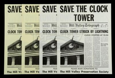 Lot #61 - BACK TO THE FUTURE (1985) - Set of Four "Save The Clock Tower" Flyers