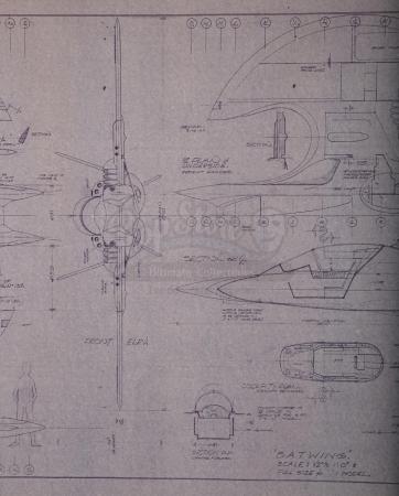 Lot #76 - BATMAN (1989) - Batwing Vehicle Production Blueprint - 7