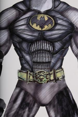 Lot #78 - BATMAN (1989) - Bob Ringwood Hand-drawn Batman (Michael Keaton) Costume Design - 3