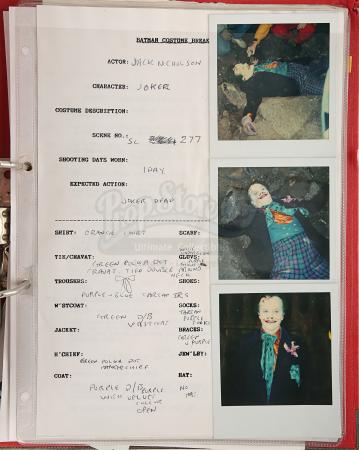 Lot #81 - BATMAN (1989) - Costume Continuity Binder Featuring Archive of Main Cast Polaroids - 16