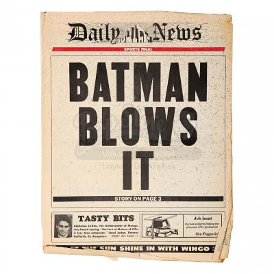 Lot #84 - BATMAN RETURNS (1992) - Daily News "Batman Blows It" Newspaper