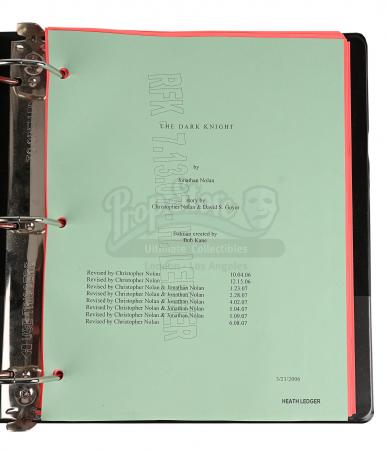 Lot #96 - THE DARK KNIGHT (2008) - Heath Ledger's Personal Script and Wrap Party Token - 4
