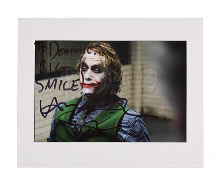 Lot #97 - THE DARK KNIGHT (2008) - Heath Ledger 'Joker' Autographed Still