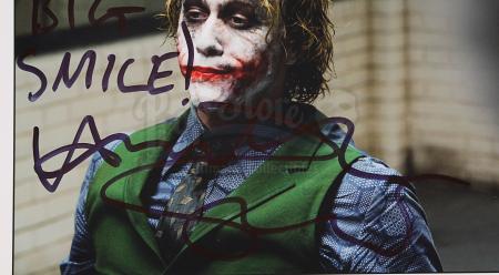 Lot #97 - THE DARK KNIGHT (2008) - Heath Ledger 'Joker' Autographed Still - 3