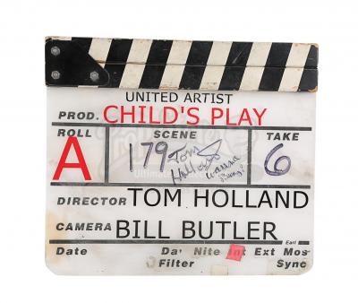 Lot #166 - CHILD'S PLAY (1988) - Production-used Clapperboard Autographed by Tom Holland