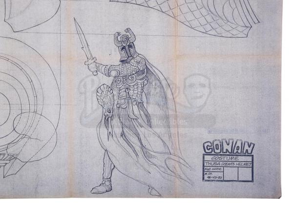 Lot #182 - CONAN THE BARBARIAN (1982) - Thulsa Doom's (James Earl Jones) Helmet Blueprint ...