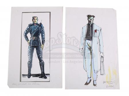 Lot #200 - DEMOLITION MAN (1993) - Bob Ringwood Hand-painted Main Character Costume Designs, Assorted Artwork and Promotional Stills - 6