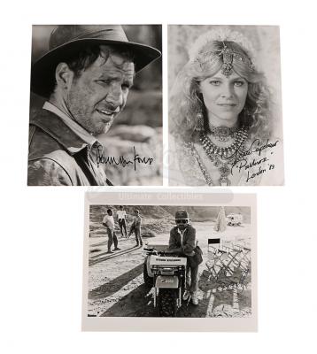 Lot #351 - INDIANA JONES SERIES (1981-2008) - Set of Harrison Ford, Kate Capshaw and Steven Spielberg Autographed Photos