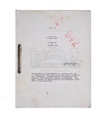 Lot #366 - INDIANA JONES AND THE LAST CRUSADE (1989) - Second-revision Script