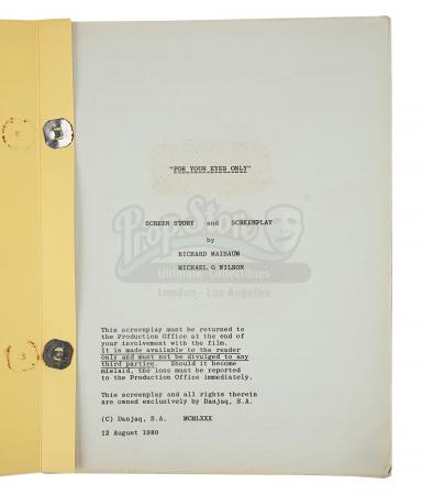 Lot #397 - JAMES BOND: VARIOUS PRODUCTIONS - Collection of Five Scripts - 11