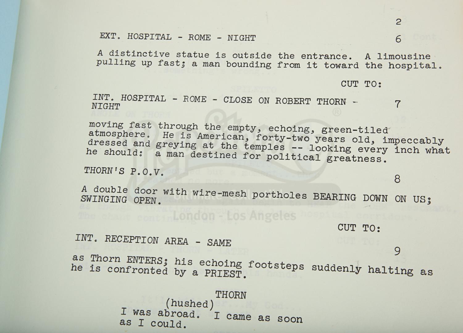 Lot #534 - THE OMEN (1976) - Autographed Shooting Script - 4