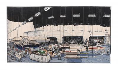 Lot #745 - STAR WARS: THE EMPIRE STRIKES BACK (1980) - Roger Deer Hand-painted Ice Hangar Artwork
