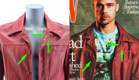 Lot #256 - FIGHT CLUB (1999) - Tyler Durden's (Brad Pitt) Photo-Matched Red Leather Jacket - 9