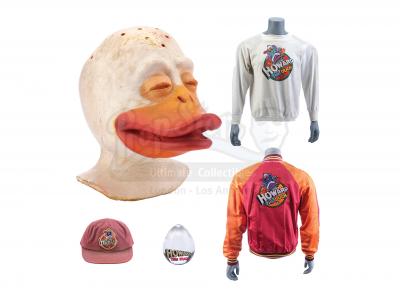 Lot #337 - HOWARD THE DUCK (1986) - Production-Made Duck Head Appliance with Crew Hat, Jacket, Shirt, and Acrylic Egg