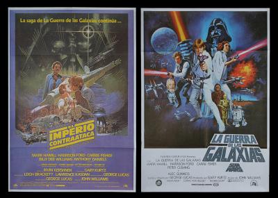 Lot #441 - STAR WARS: A NEW HOPE (1977), STAR WARS: EMPIRE STRIKES BACK (1980) - Two Spanish One-Sheets, 1977, 1980