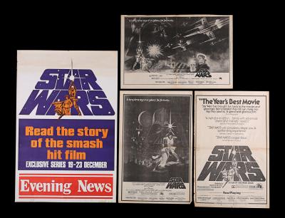 Lot #436 - STAR WARS: A NEW HOPE (1977) - Four Newspaper Advertising Pages, 1977