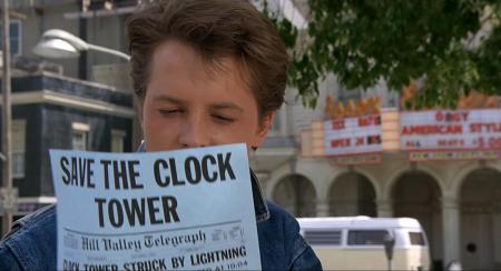 Lot #25 - BACK TO THE FUTURE (1985) - Pair of Yellow and White "Save The Clock Tower" Flyers - 6
