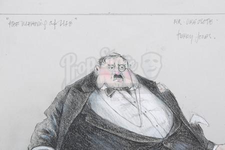 Lot #248 - MONTY PYTHON'S THE MEANING OF LIFE (1983) - Hand-drawn James Acheson "Mr. Creosote" Costume Design - 4