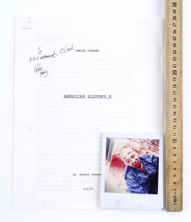 Lot #19 - AMERICAN HISTORY X (1998) - Edward Furlong-signed Daniel Vinyard Hero Essay with Death Scene Continuity Polaroids - 7