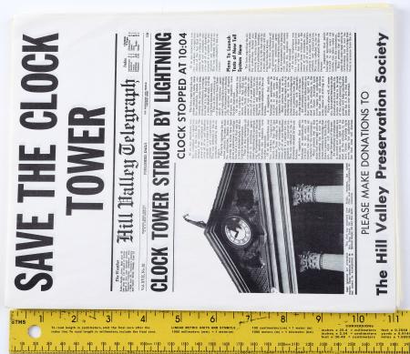 Lot #25 - BACK TO THE FUTURE (1985) - Pair of Yellow and White "Save The Clock Tower" Flyers - 4
