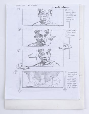 Lot #582 - THE FIRST PURGE (2018) - Director Gerard McMurray's Early Draft Script and Hand-drawn Storyboards - 9