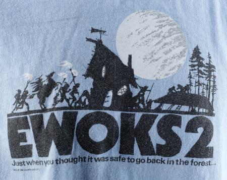 Lot #977 - EWOKS: THE BATTLE FOR ENDOR (1985) - Four Crew Shirts and Two Screening Invitations - 8