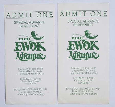 Lot #977 - EWOKS: THE BATTLE FOR ENDOR (1985) - Four Crew Shirts and Two Screening Invitations - 10