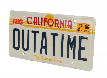 Lot #26 - BACK TO THE FUTURE THE RIDE (1991-2007) - DeLorean "OUTATIME" Licence Plate - 3